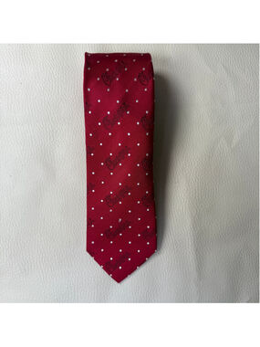 Chick-fil-A OOBE Mens Silk Tie Red Logo Polka Dot Clearwater Vintage Necktie